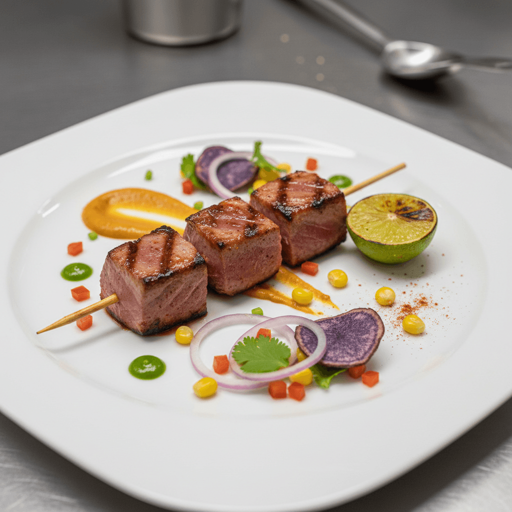 Anticucho de atún a la parrilla